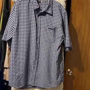 Southpole Men’s Casual Black/White Checkered Button Down Shirt. Size XL